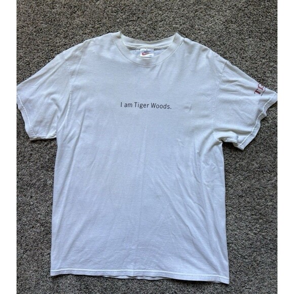 Nike Golf Tiger Woods Vintage T-Shirt I Am Tiger Woods Promotional 90s Medium - Picture 1 of 11